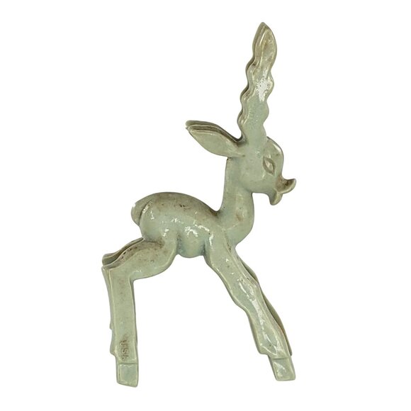 Don Manning Art Deco Gazelle Antelope Deer Figurine Mint Green Stylized MCM - Picture 1 of 8